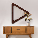 Modern Triangle Shaped Decorative Wooden Wall Mirror