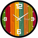 Multi Color Wooden Texture Printed Designer Wall Clock