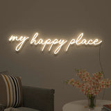 "My Happy Place" Text Design Neon LED Light