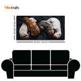 New Born Puppies Premium Canvas Wall Painting