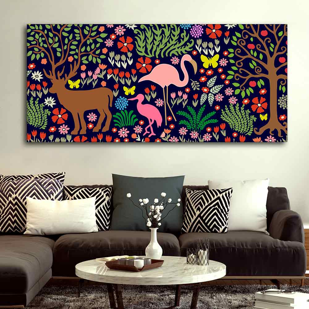 Night in the Forest Premium Wall Painting