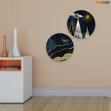 Night Landscape Art of Golden Mountain Wall Hanging Plates of Two Pieces