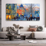 City in Winters Canvas Wall Painting