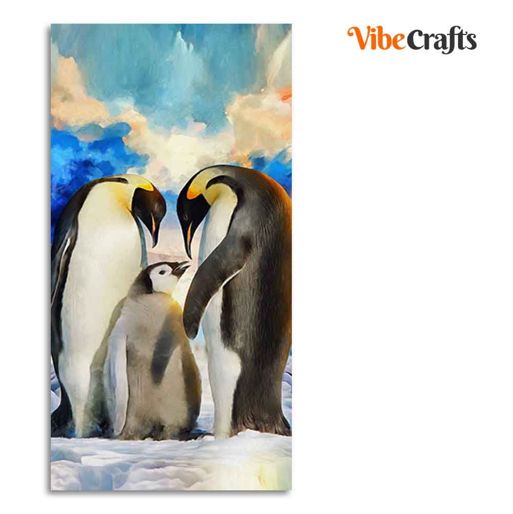Penguins Family Canvas Wall Painting