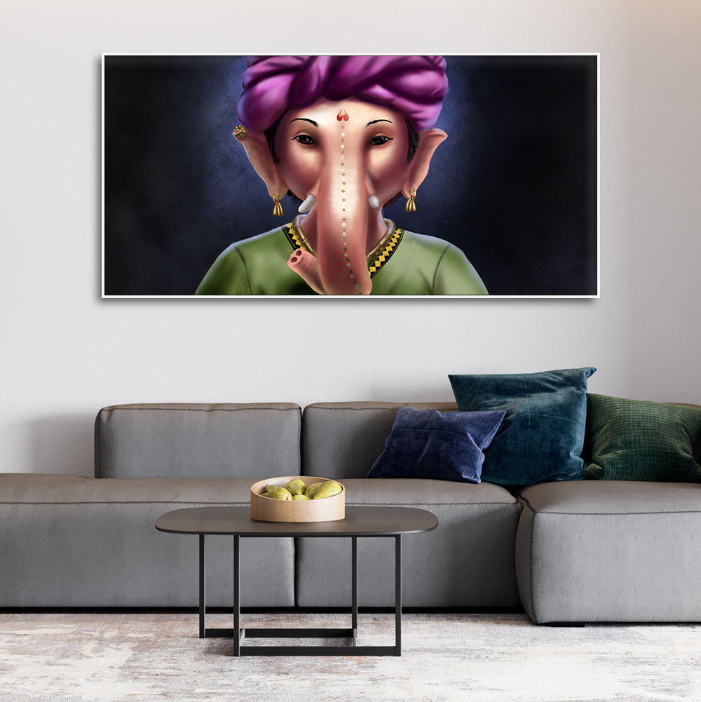 Portrait of Lord Ganesha Canvas Wall Painting