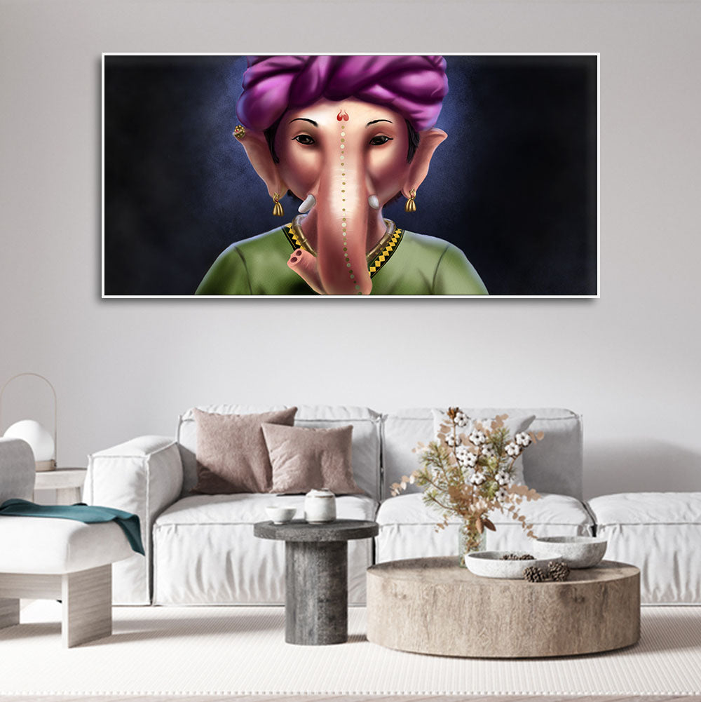 Portrait of Lord Ganesha Canvas Wall Painting
