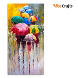 Premium 3 Pieces Wall Painting of Rainy Day
