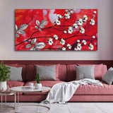 Abstract Art Painting of White Flowers