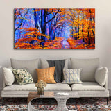 Premium Canvas Abstract Art Wall Painting of Forest in Autumn