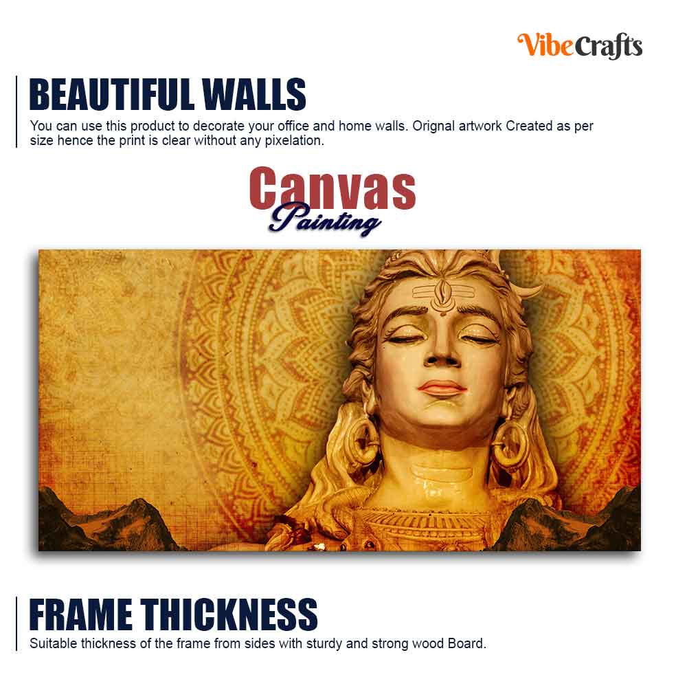 Premium Canvas Spiritual Lord Shiva Wall Painting
