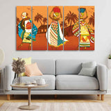  Wall Painting of African Lady Dancing Set of Five