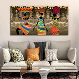 Premium Canvas Wall Painting of African Warli Art
