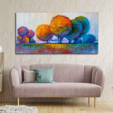 Premium Canvas Wall Painting of Beautiful Colorful Trees