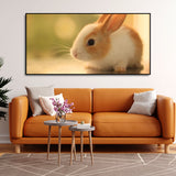 Premium Canvas Wall Painting of Cute White & Brown Bunny