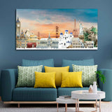 Premium Canvas Wall Painting of Famous Monuments