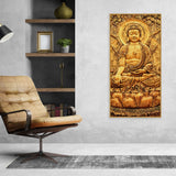  Wall Painting of Golden Lord Buddha Sculpture
