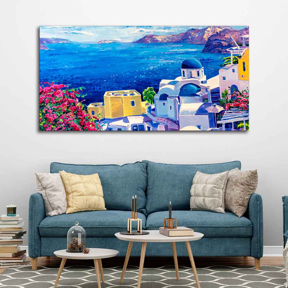 Premium Canvas Wall Painting of Greek Scenery