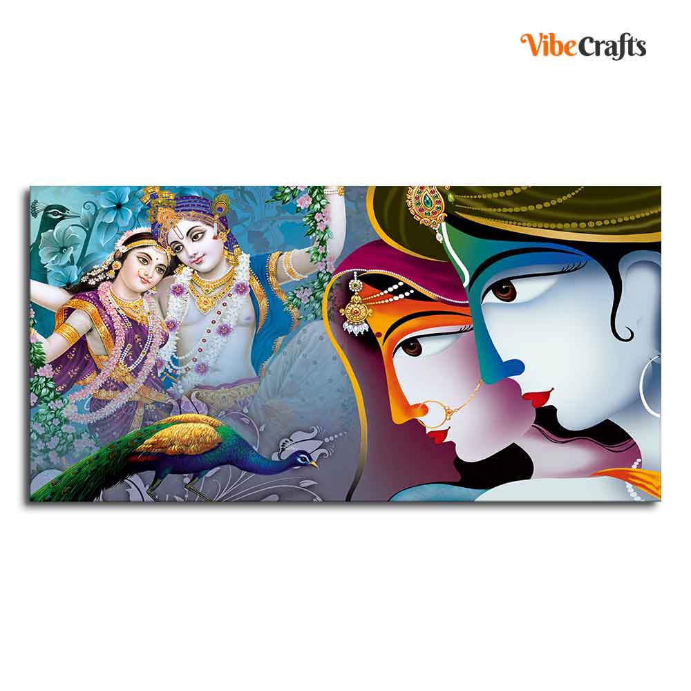 Premium Canvas Wall Painting of Indian God Radha Krishna