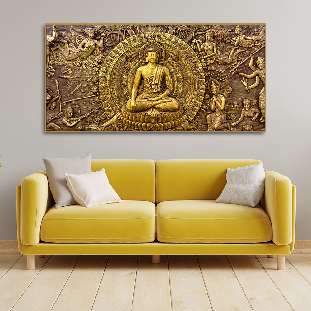 Premium Canvas Wall Painting of Lord Gautam Buddha