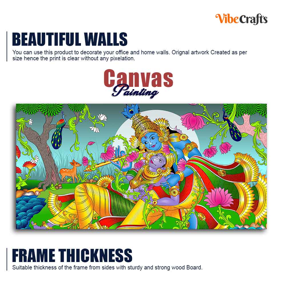 Premium Canvas Wall Painting of Lord Radha and Krishna