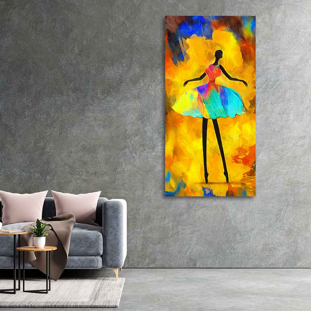 Premium Wall Painting of African Girl Ballerina Dancing