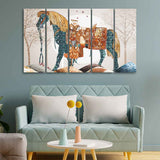 Wall Painting of Horse of Five Pieces