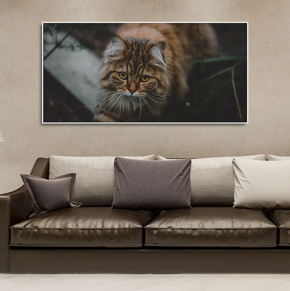  Wall Painting of Cat Walking in Dark Forest