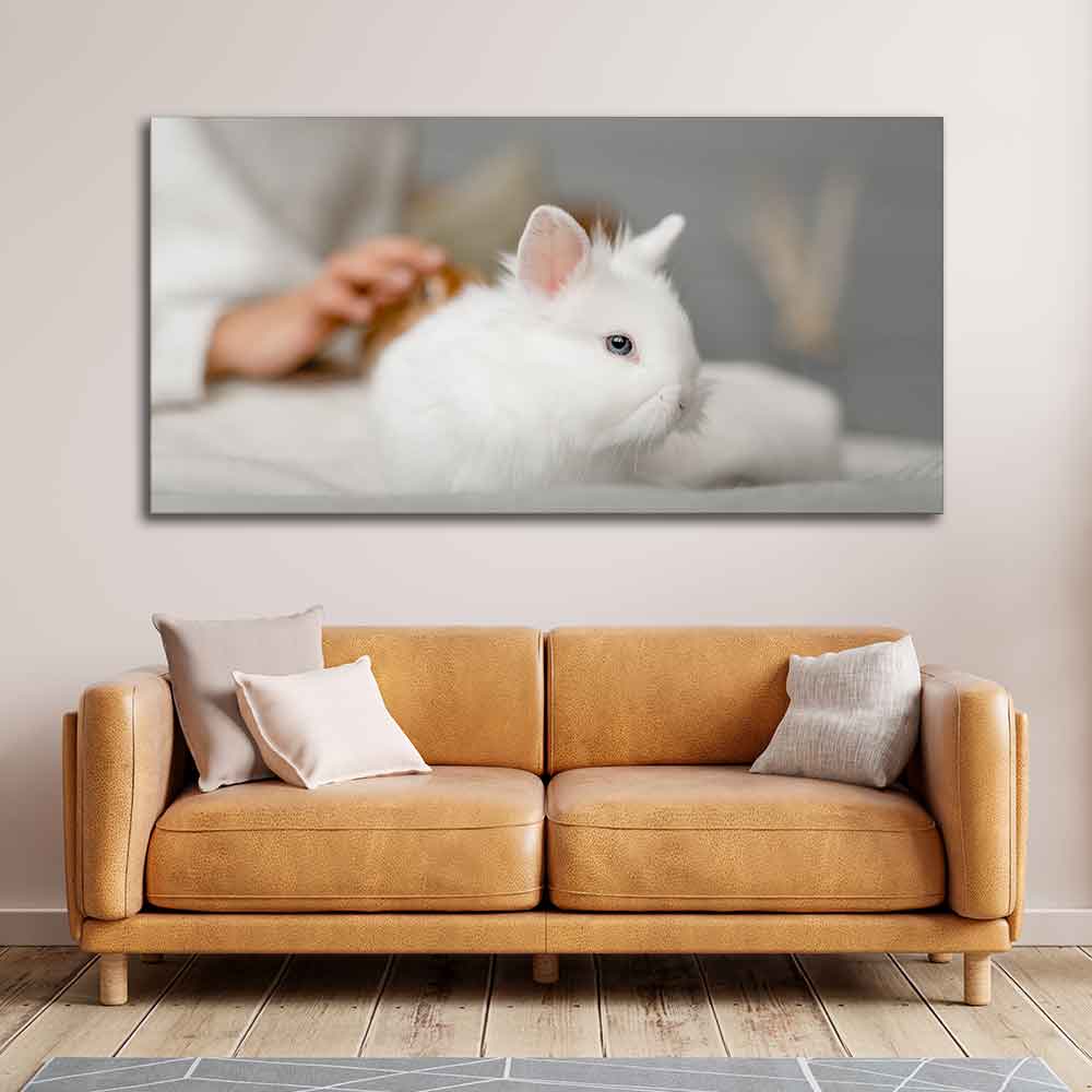 Premium Wall Painting of Cute White Bunny