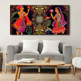 Premium Wall Painting of Man and Woman in Garden Rajasthani Pictorial Art
