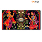 Premium Wall Painting of Man and Woman in Garden Rajasthani Pictorial Art