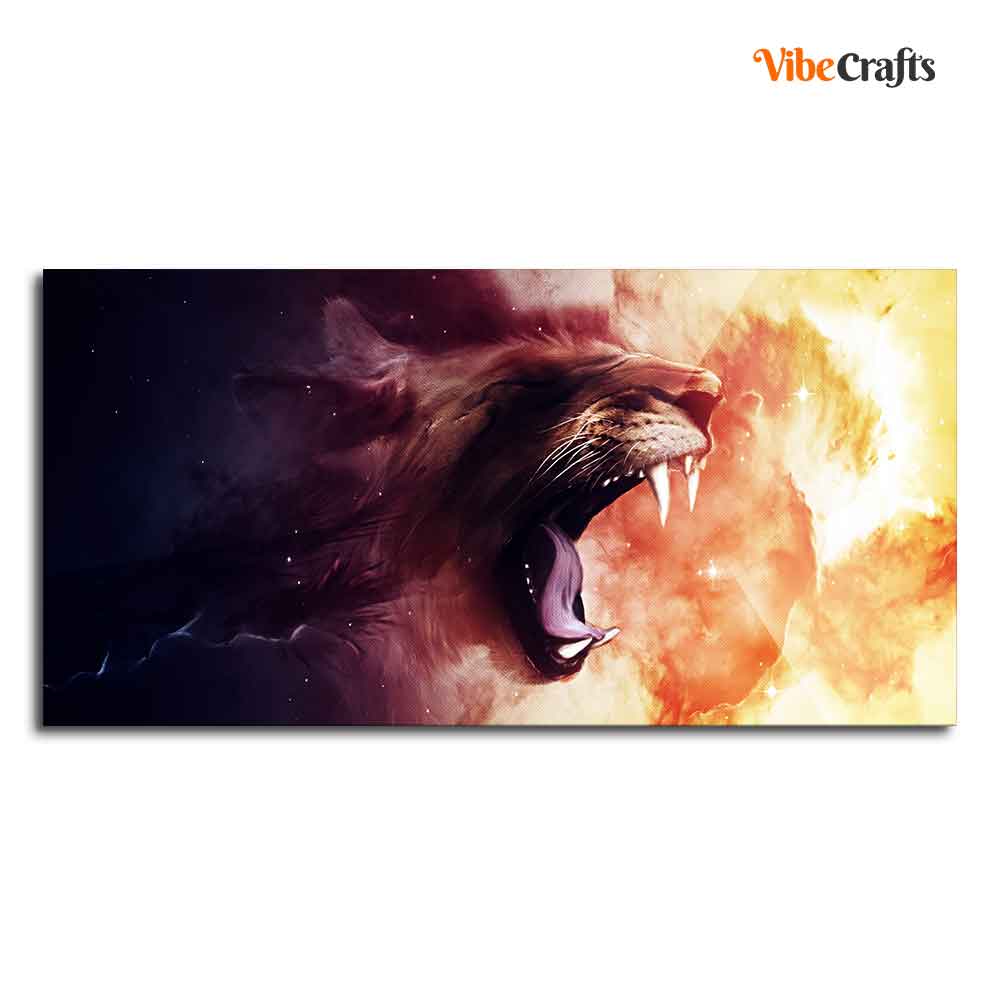 Premium Wall Painting of Roaring Lion
