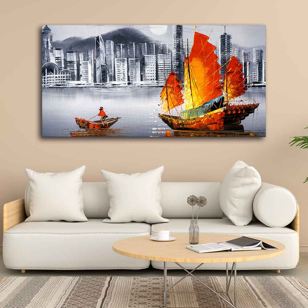 Premium Wall Painting of Victoria Harbor, Hong Kong