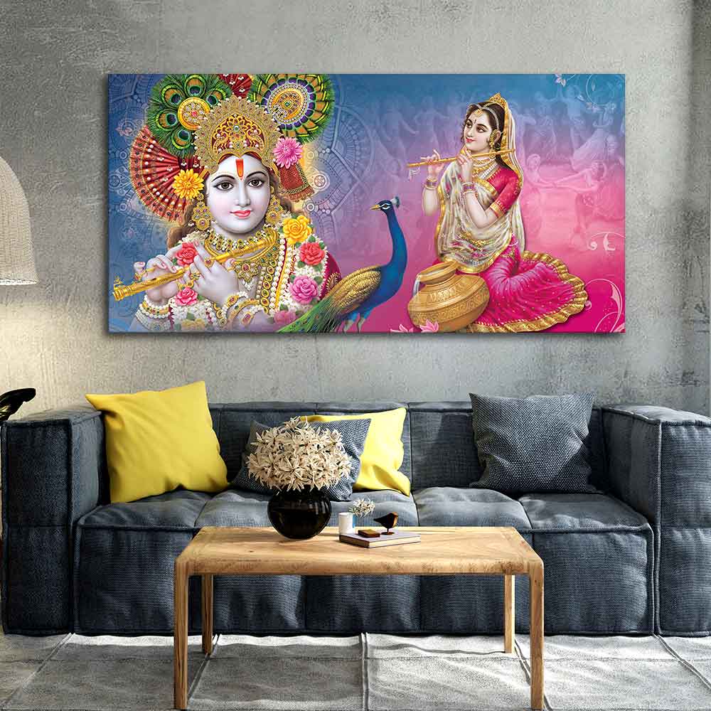 Radha and Kanha Ji Canvas Wall Painting