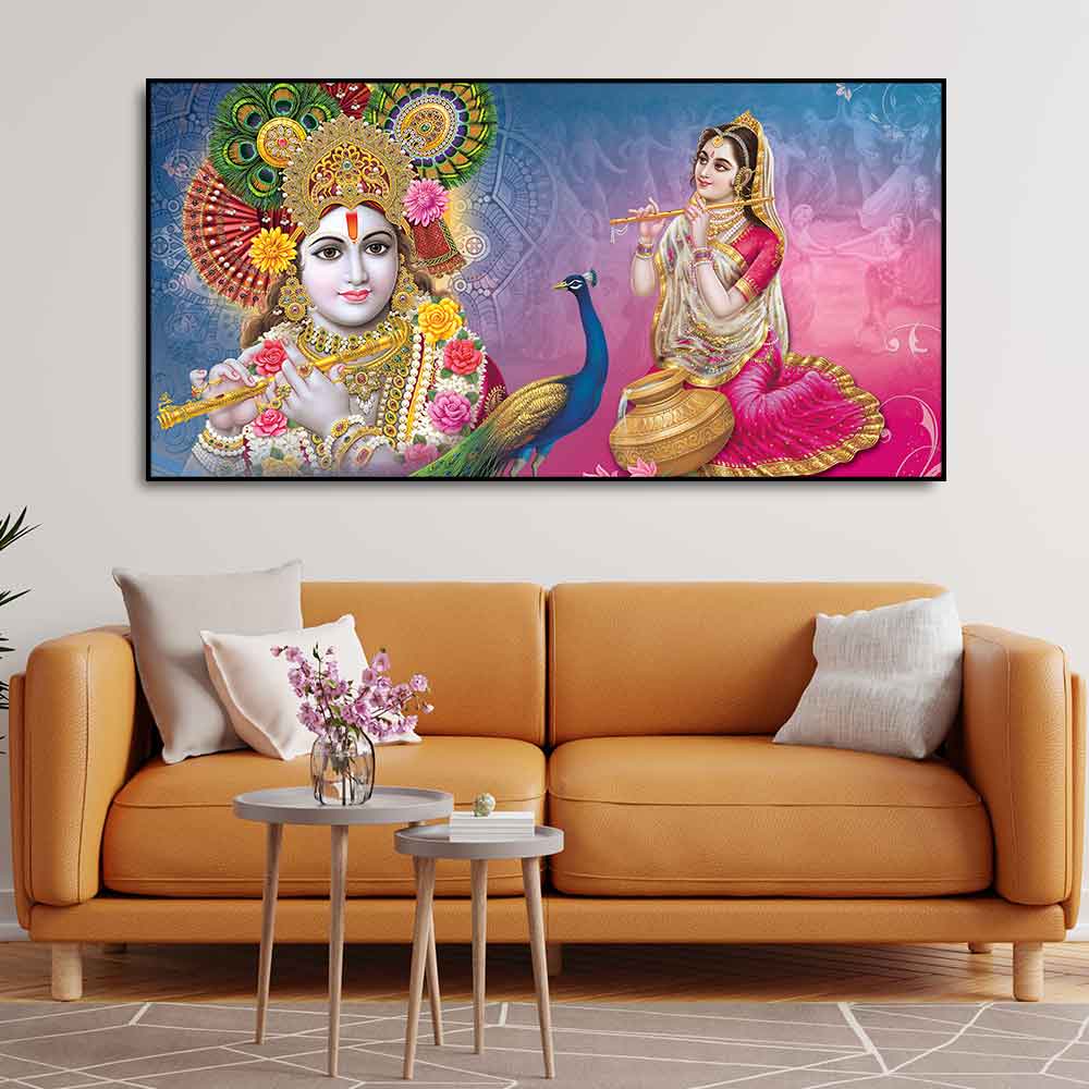 Radha and Kanha Ji Canvas Wall Painting