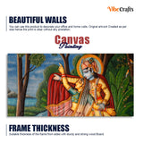 Radha Krishna Madhubani Premium Canvas Wall Painting