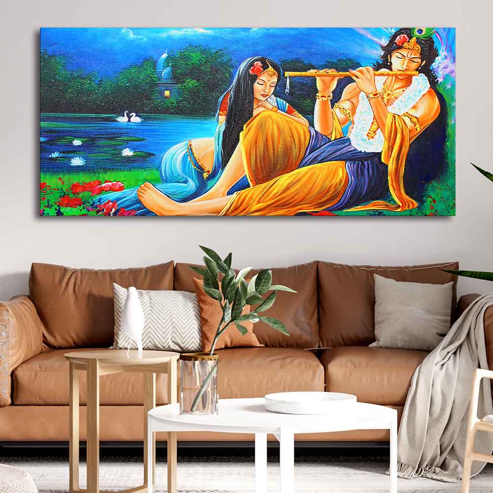 Radha Krishna Painting Canvas Big Wall Painting