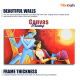 Radha Krishna With Flute Canvas Wall Painting