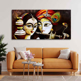 Radha With Flute Canvas Wall Painting