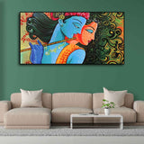 Radha Krishna with Flute Premium Wall Painting