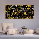 Golden Bamboo Leaves Canvas Wall Painting