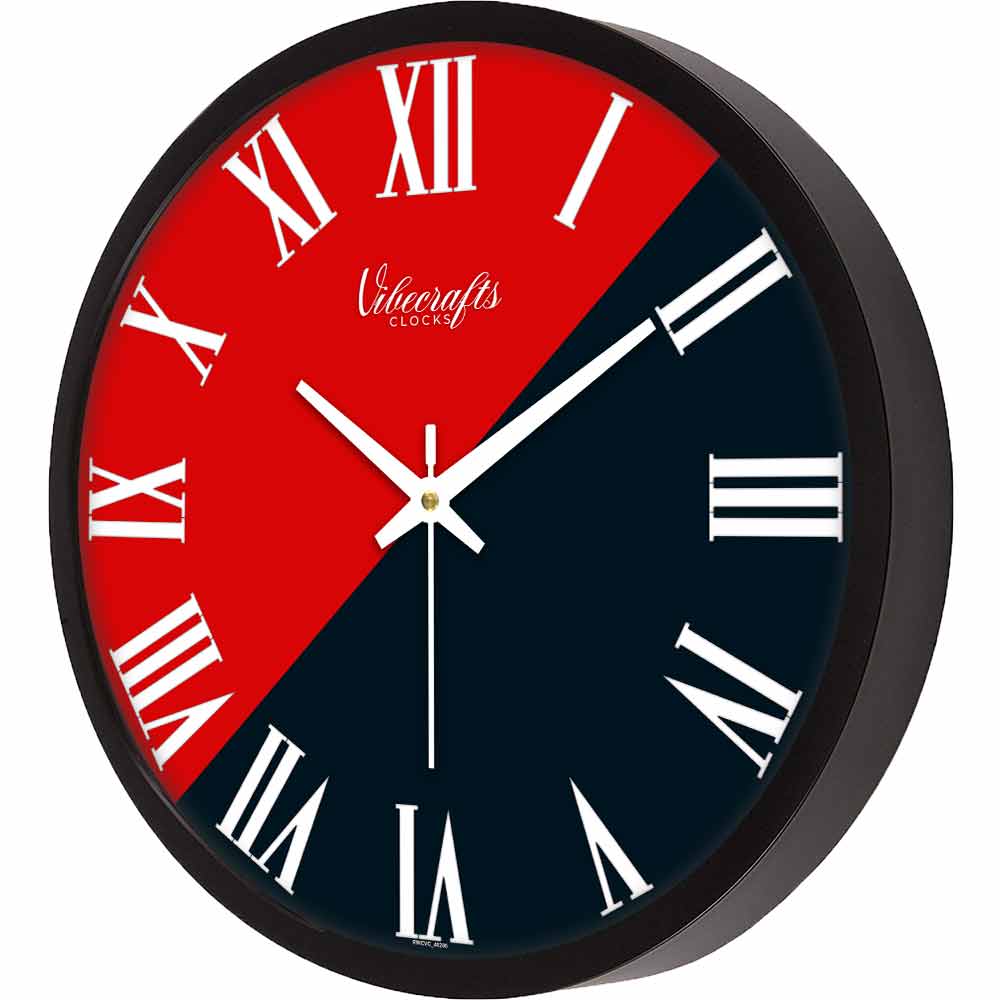 Beautiful Red & Black Background Pattern Designer Wall Clock
