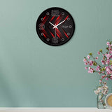 Red Black Pattern Designer Wall Clock