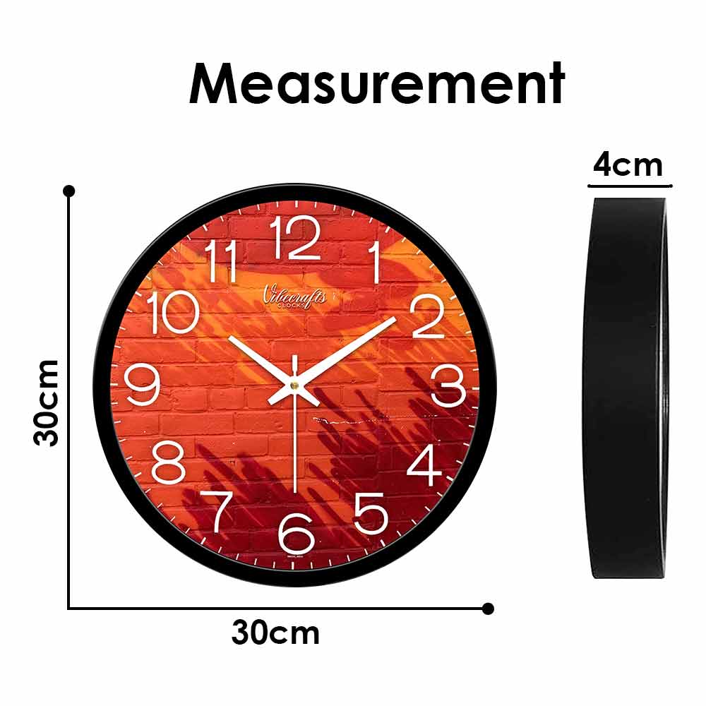 Red Bricks Two Colors Shaded Designer Wall Clock