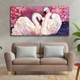 Couple of Swans Canvas Wall Painting