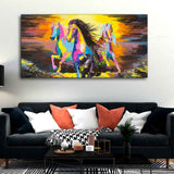 Running Horses Abstract Premium Canvas Wall Painting
