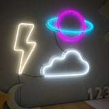 Planet Cloud and Lightning LED Neon Light- Set of 3
