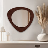 Scandinavian Classic Oval Shaped Wooden Wall Mirror