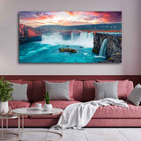  Waterfall In Forest Canvas Wall Painting