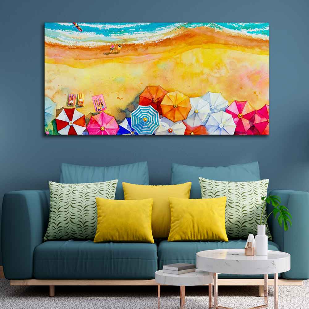 View Premium Canvas Watercolor Wall Painting