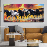 Seven Horse Running Abstract Wall Painting